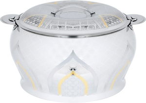 حافظة طعام استيل السيف غاليري بشرى، 5000 مل، نقش ذهبي، هندي - فضي product image