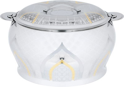 حافظة طعام استيل السيف غاليري بشرى، 5000 مل، نقش ذهبي، هندي - فضي product image 1