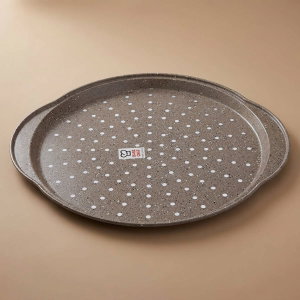 صينية بيتزا جرانيت السيف غاليري، 1.8×33×37 سم، مخرم، دائري - رمادي product image