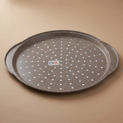 صينية بيتزا جرانيت السيف غاليري، 1.8×33×37 سم، مخرم، دائري - رمادي product image 1