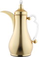 Al Saif Gallery Asalah Thermos Set, 2 pieces, 1/1 liter, glass interior, transparent handle, push-button - gold product image 3