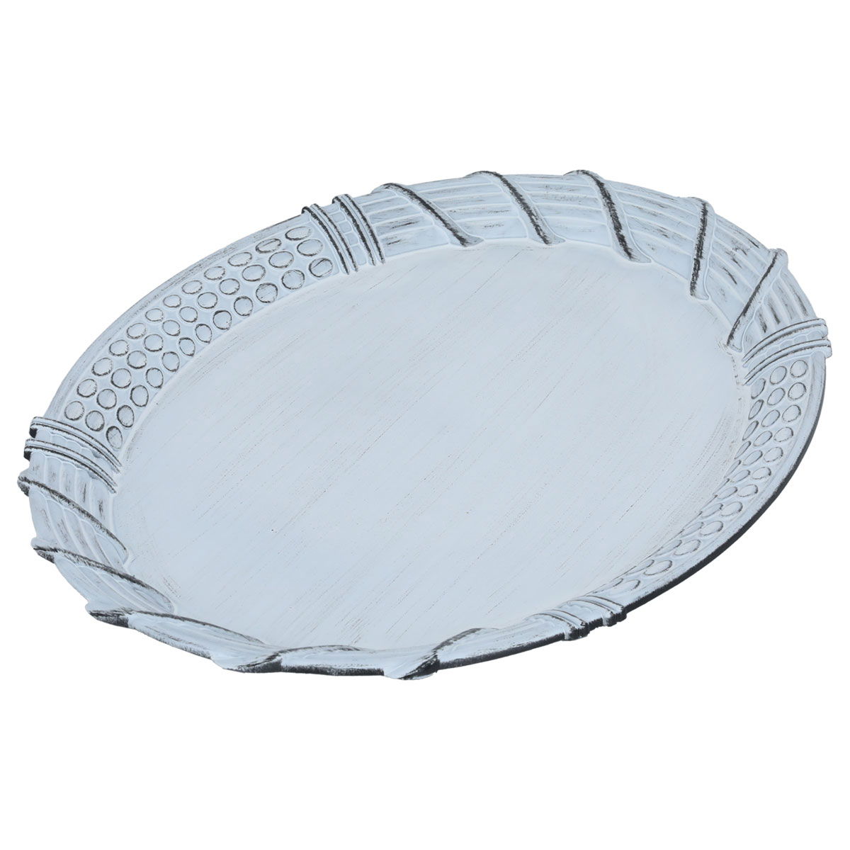 Al Saif Gallery Plastic Serving Topper, 43x31x2.5 cm, Oval, Engraved, Small - White product image 2