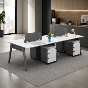 مكتب إداري مودرن خشب MDF، 75×240×120 سم - ابيض رمادي product image