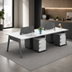 مكتب إداري مودرن خشب MDF، 75×240×120 سم - ابيض رمادي product image 1