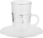 طقم تقديم شاي وقهوة زجاج واستيل السيف غاليري، 18 قطعة - شفاف فضي product image 2