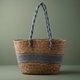 Al Saif Gallery Wicker Bag, 47x17x30 cm - Beige Blue product image 1