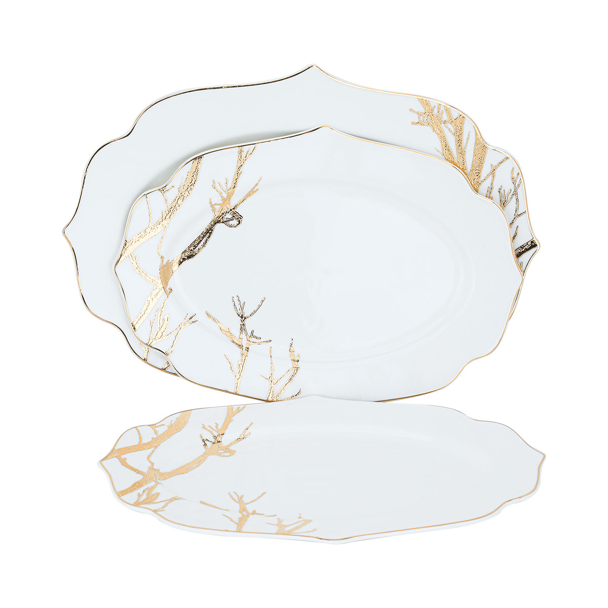 طقم سفرة بورسلان السيف غاليري، 61 قطعة - ابيض ذهبي product image 3