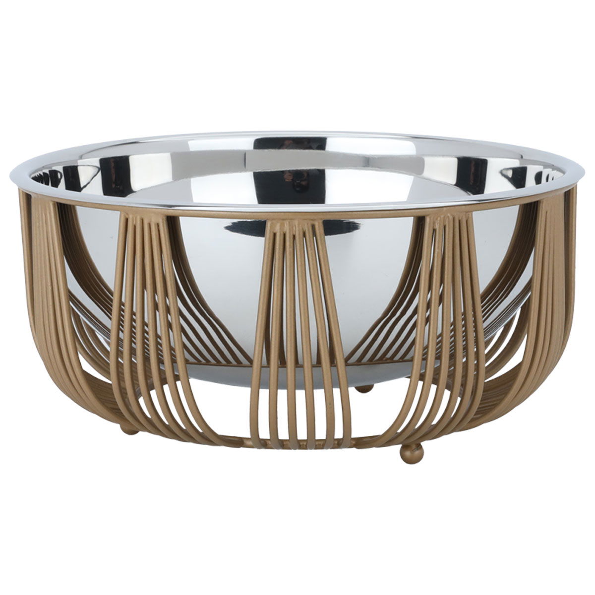 Al Saif Gallery steel serving plate, 9 x 22 x 22 cm, circular, gold-silver base product image