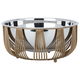 Al Saif Gallery steel serving plate, 9 x 22 x 22 cm, circular, gold-silver base product image 1