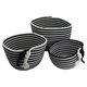 Al Saif Gallery Cotton Baskets Set, 25 x 30 x 35 cm, Striped Round, 3 Pieces - Black product image 1