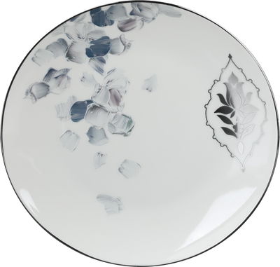 طقم ستاند كيك اكريلك مع صحون بورسلان السيف غاليري، 8 قطع، نقش مشجر فضي، قاعدة - متعدد الالوان product image 4