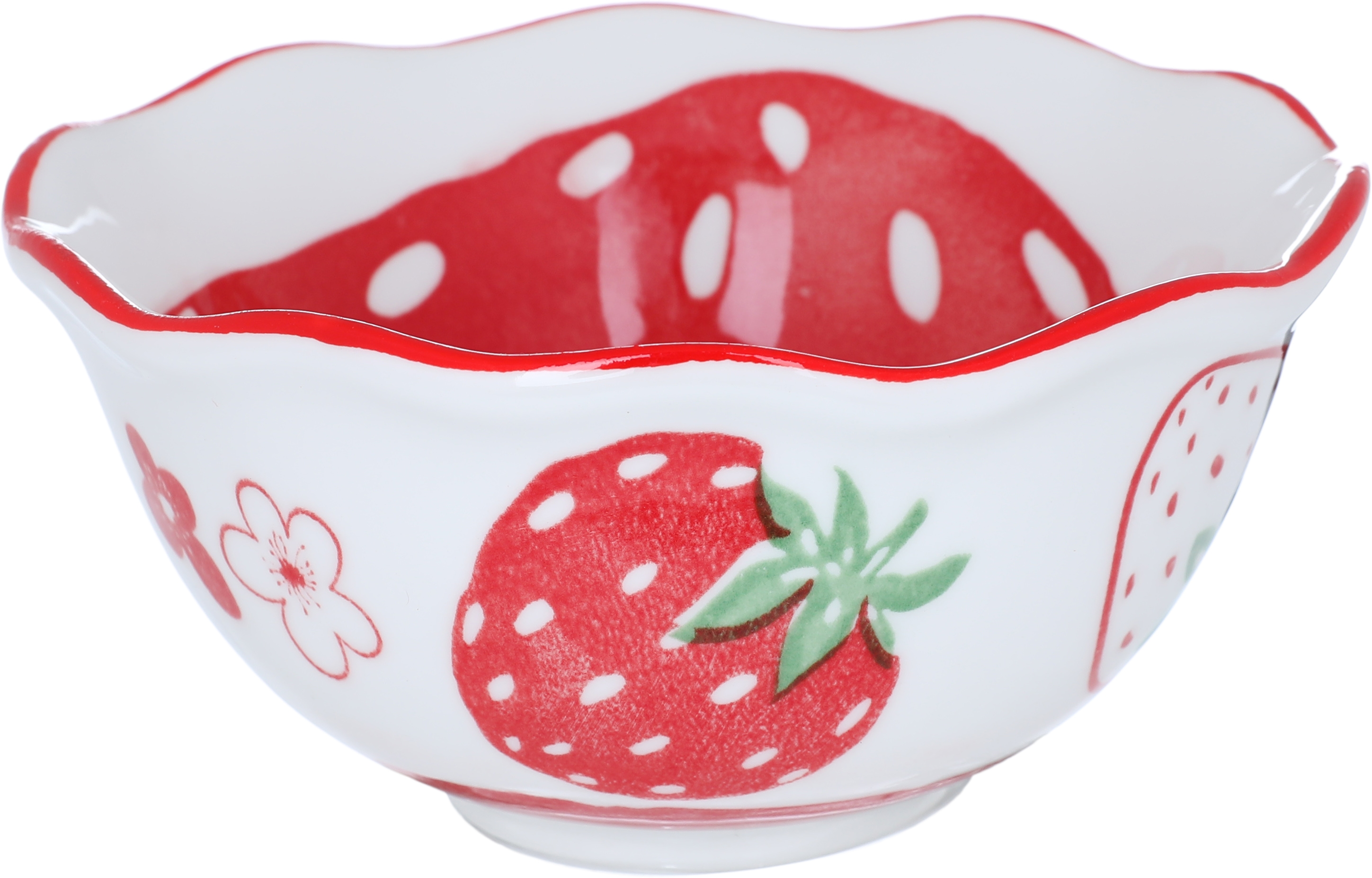 Al Saif Gallery porcelain bowl, 12.3 x 12.3 x 6 cm, strawberry pattern - white product image