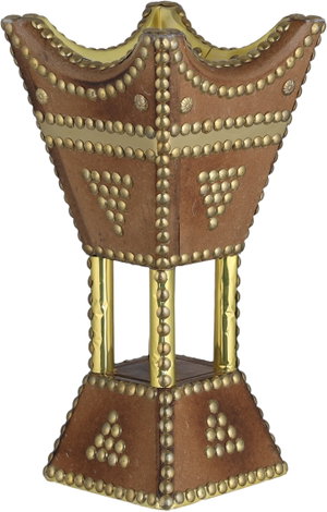 Pakistani wooden incense burner, 15x15x30cm, base - golden brown product image 2
