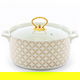 طقم شوربة بورسلان السيف غاليري، 18 قطعة، استاند ذهبي - أبيض product image 2