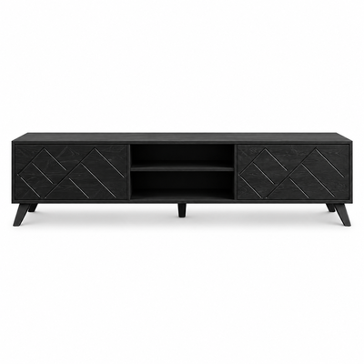 طاولة تلفزيون،  50×160×40 سم، خشب MDF، قواعد - أسود غامق product image 3