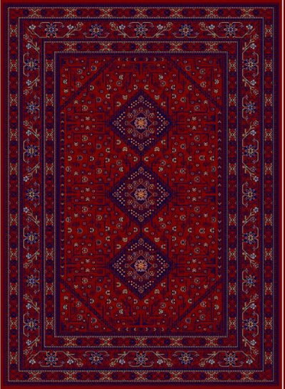 سجاده بشاير شكل مستطيل، 1.60×2.30 سم، صنع آلياً - احمر product image 1