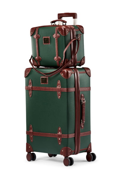 طقم حقيبة سفر جلد صناعي ليمرا، 4 مقاسات، 4 عجلات، زاوية 360 درجة، LMA-7057 - اخضر بني product image 3