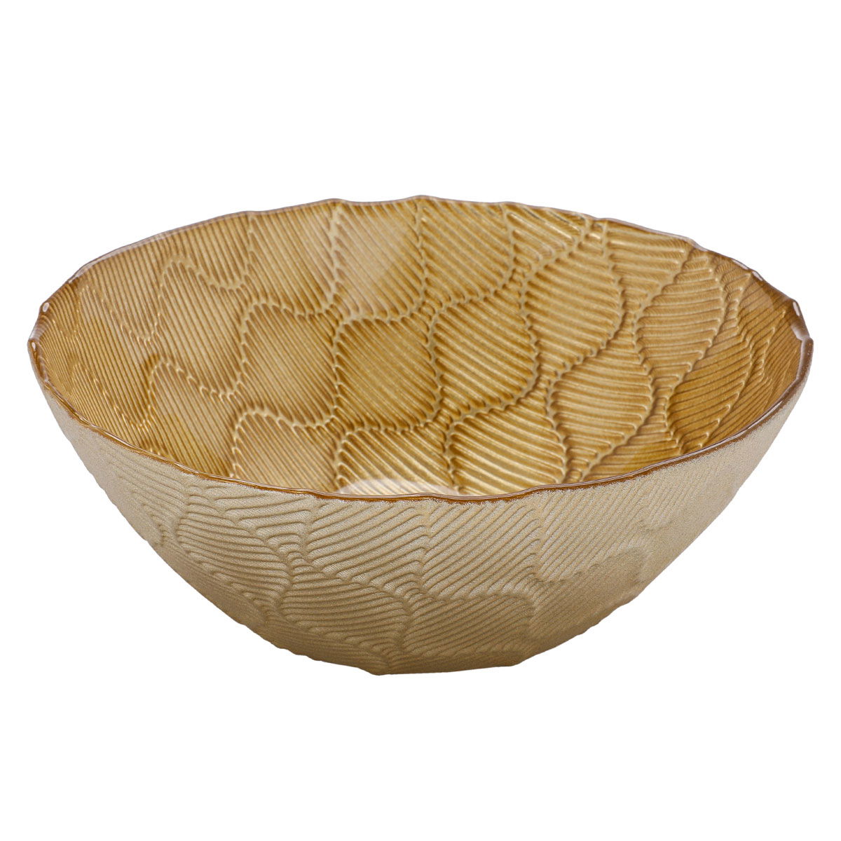 Al Saif Gallery Glass Serving Bowl, 15X15X6 Cm - Gold product image