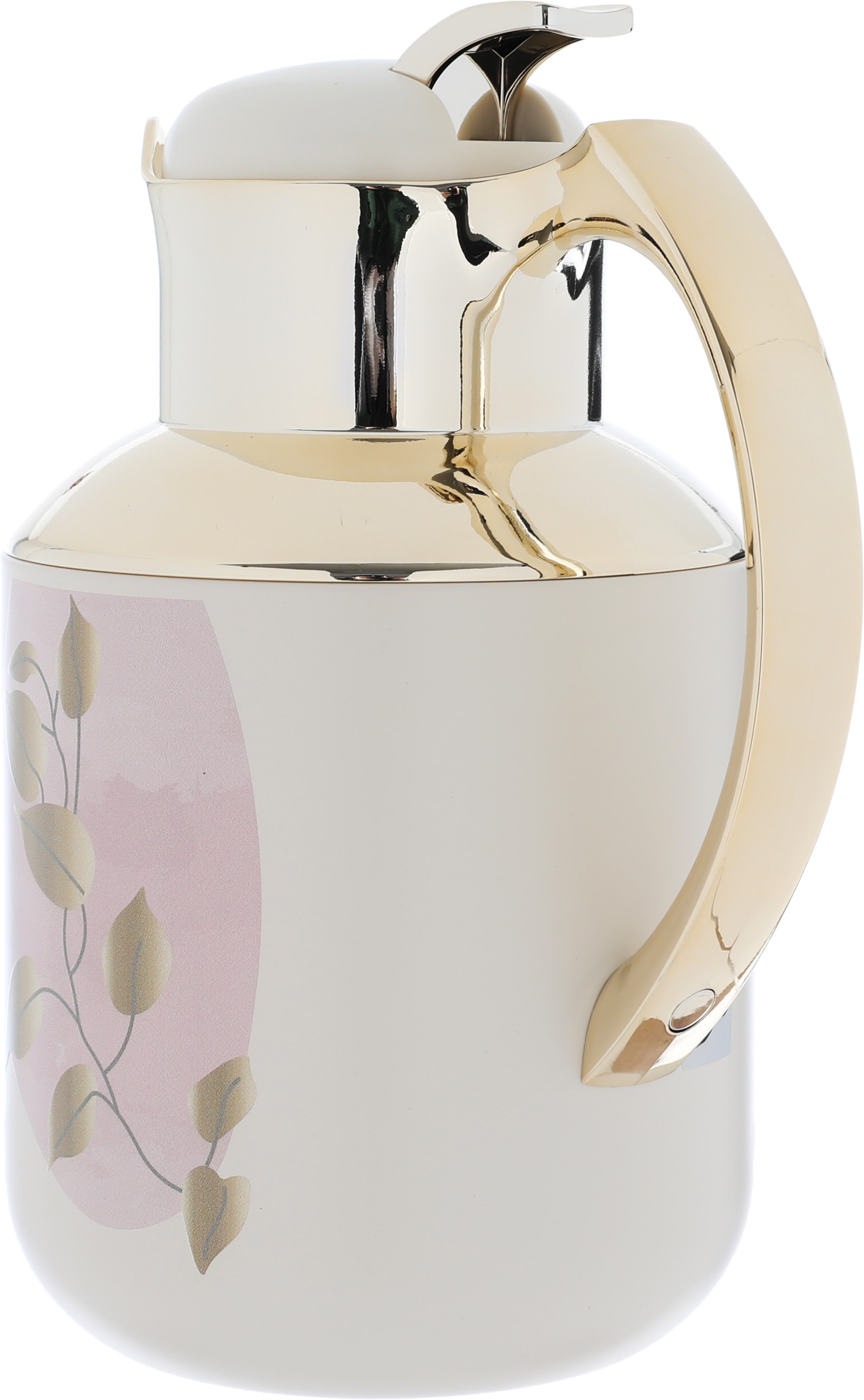 Al Saif Gallery florya thermos set, 1/0.5 liter, two pieces, thermal glass inner container, steel outer shell - beige product image 4