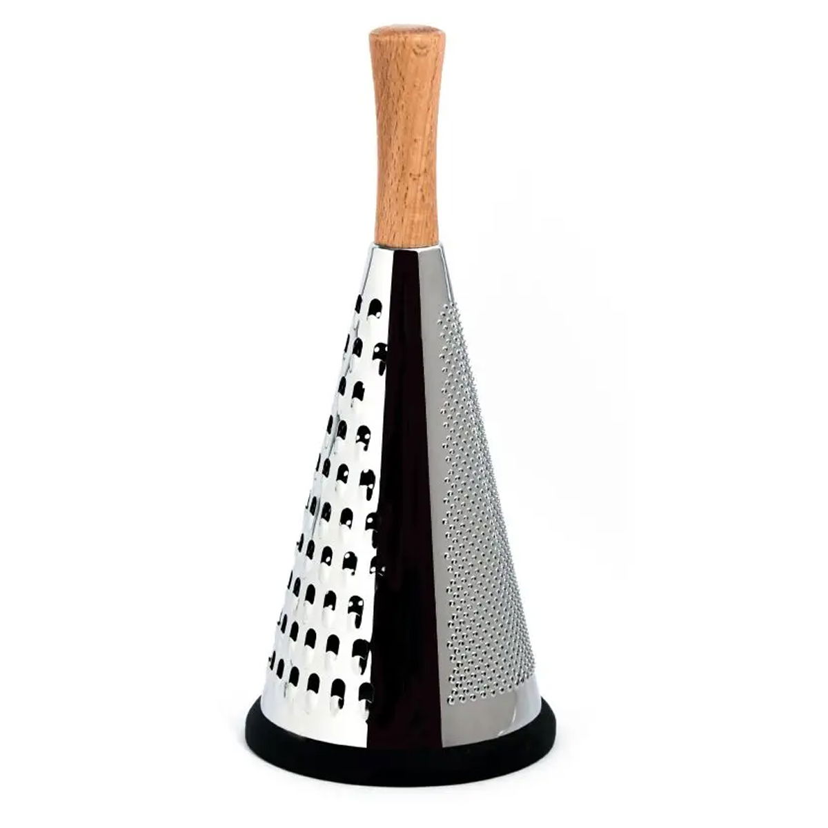 Al Saif Gallery steel grater, 2 faces, wooden handle, pyramid - silver product image
