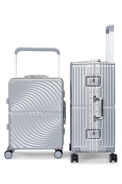 طقم شنط سفر بولي كربونات ليمرا، 2 مقاس، 4 عجلات، LMA-1912 - فضي product image 3