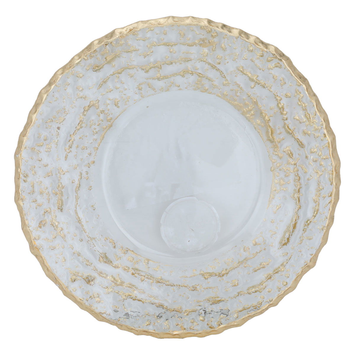 Al Saif Gallery glass sweet dish, 21 x 2 cm, golden rim, round - transparent product image