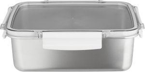 علبة تخزين ستانلس استيل الصحاح، 24x19x11 سم، غطاء بلاستيك، قفل - فضي شفاف product image 2