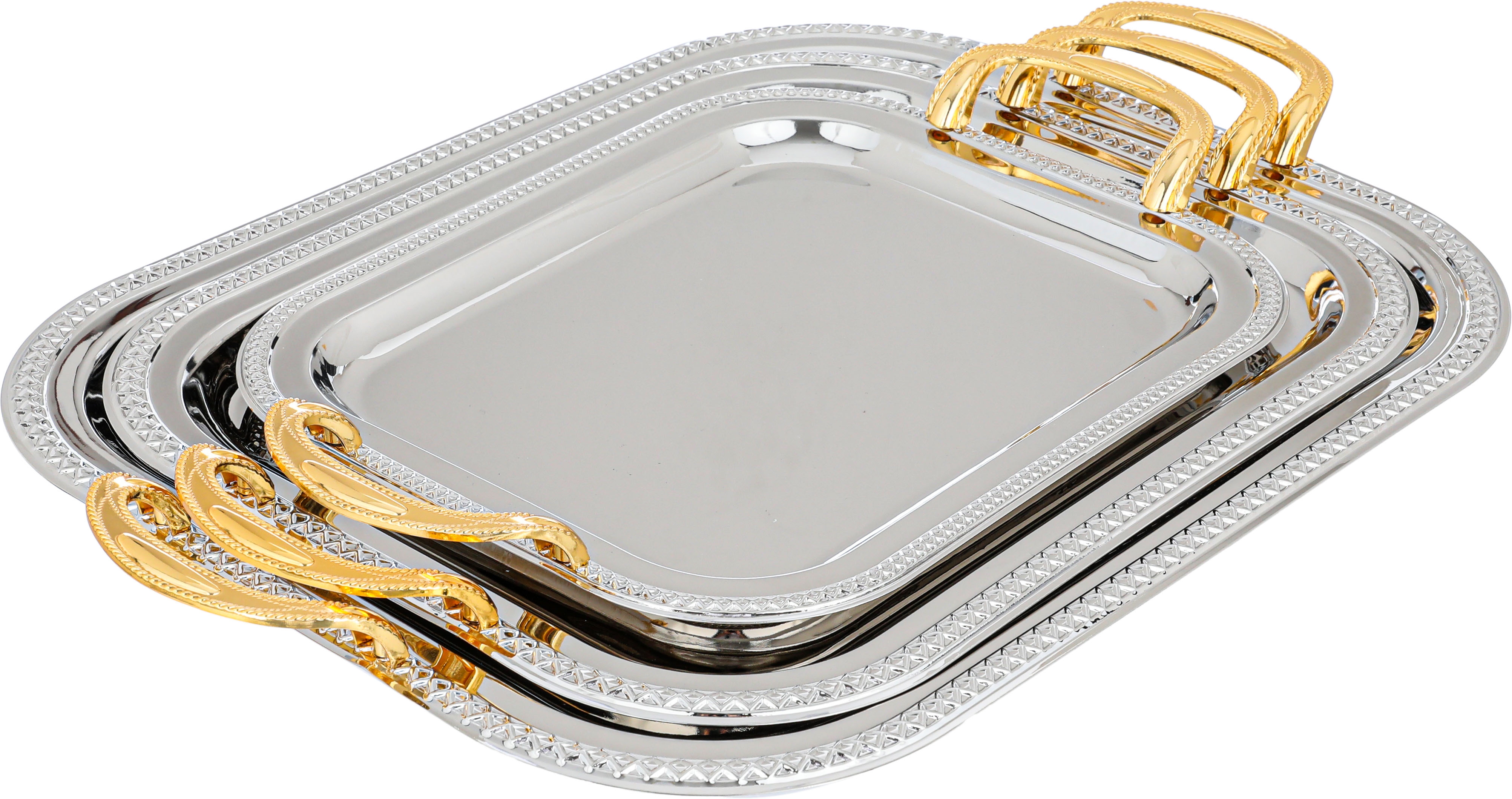 طقم طوفريات استيل، 3 قطع - فضي ذهبي product image