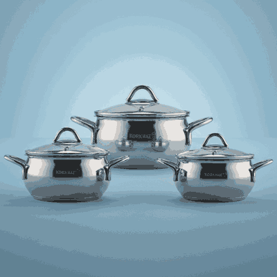 طقم قدور ستاينلس استيل تومبك كوركماز، 6 قطع - فضي product image 1