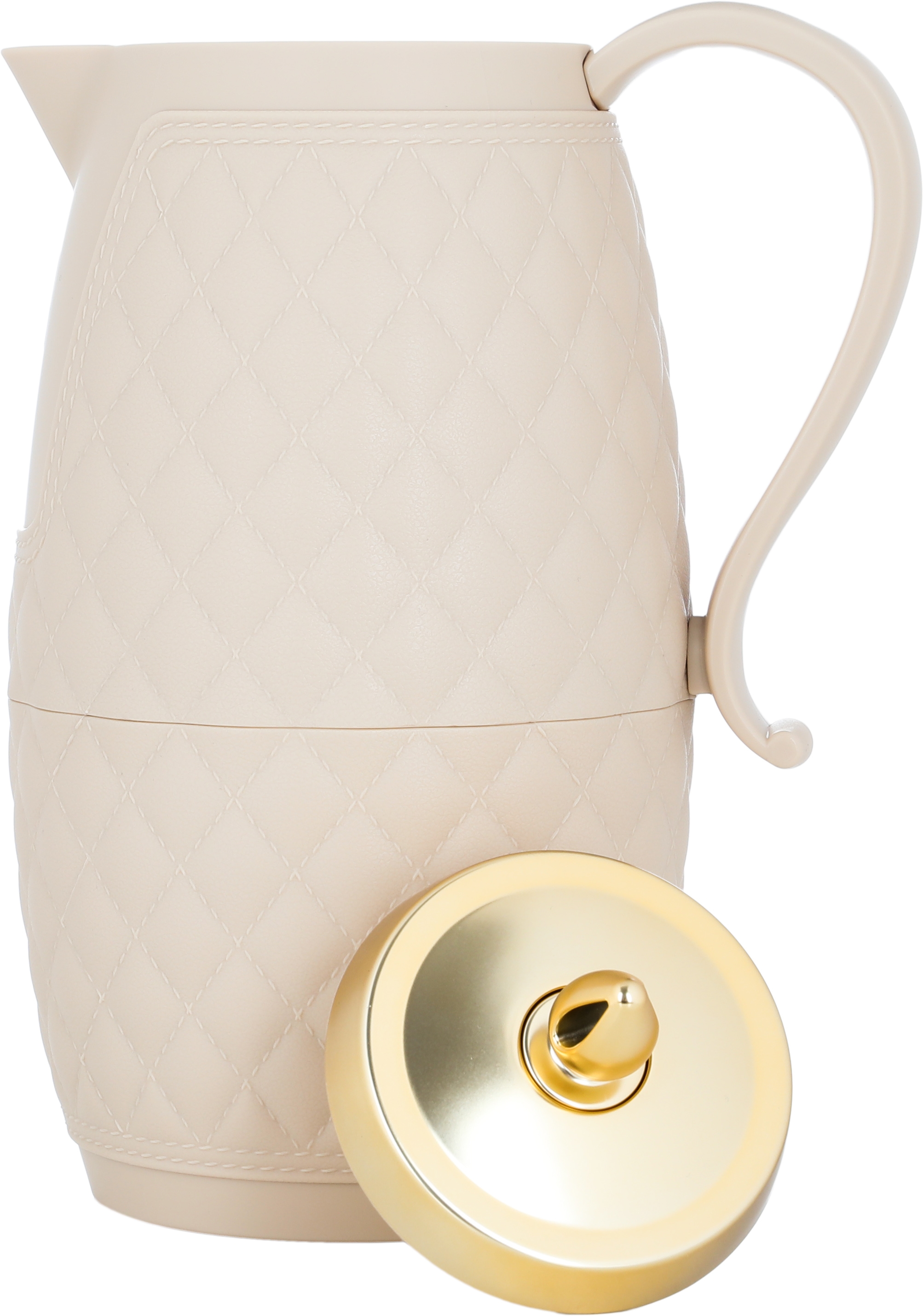 Timeless Al Hanouf Thermos, 1 liter, thermal glass inner container, plastic outer shell - golden beige product image 3