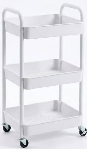 Vesio metal storage unit, 3 drawers, 4 wheels - white product image 2