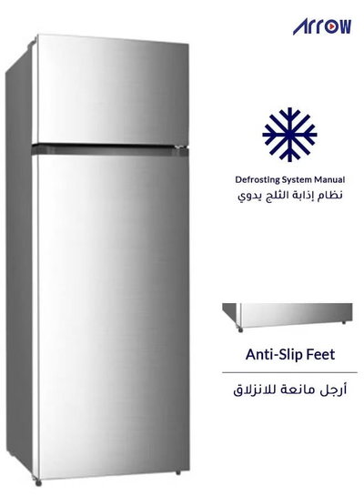 ثلاجة ديفروست ارو، 204 لتر، 2.7 قدم، فريزر علوي، RO-210RDK - فضي product image 4
