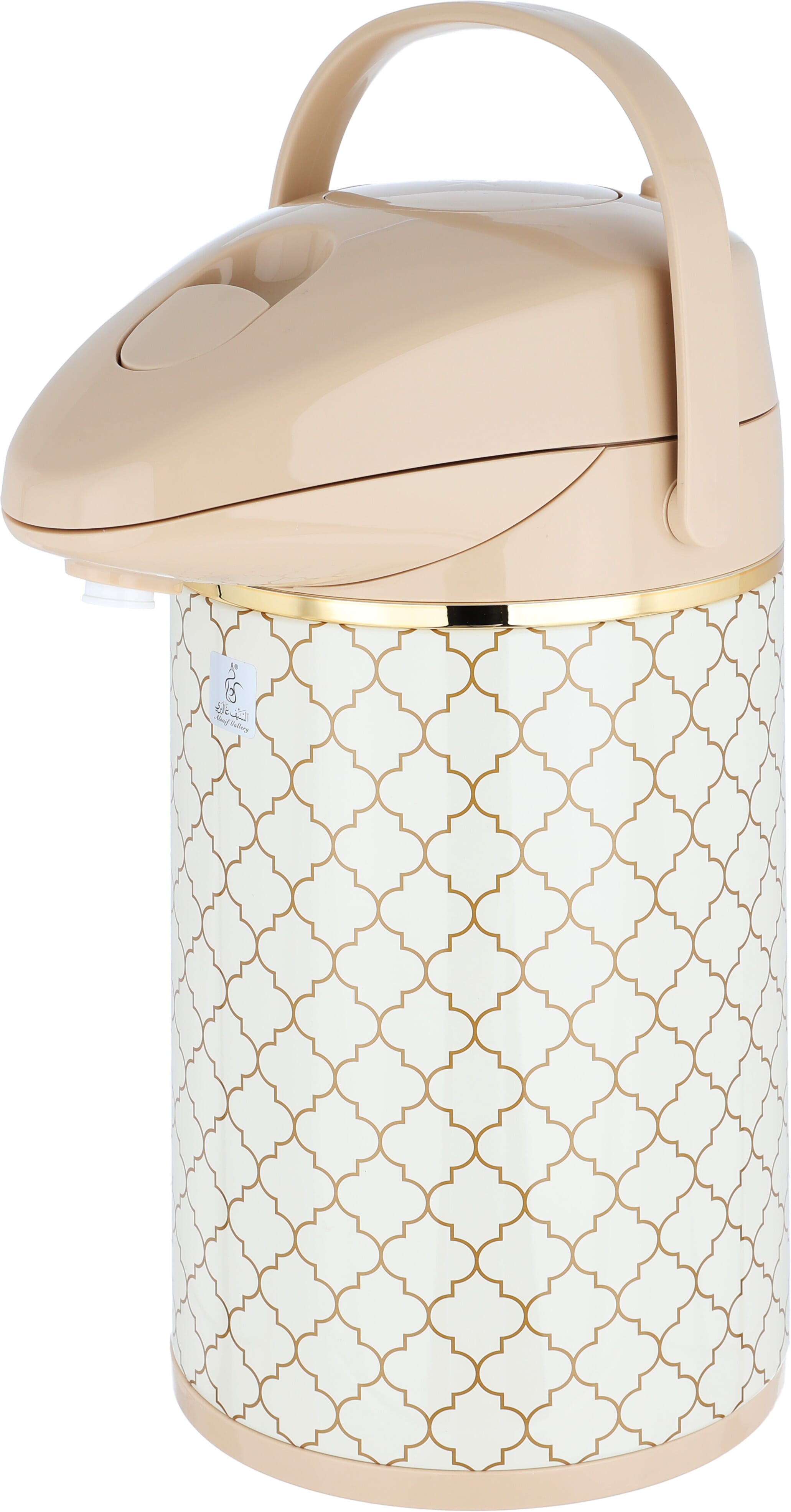 Timeless Jaguar thermos, 2.2 liters, compressor, thermal glass inner container, steel outer shell - beige product image 3