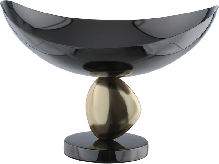   Al Saif Gallery Stainless Steel Serving Bowl, 20 x 18 x 15 cm - Black Gold product image 1