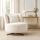 كرسي مودرن معدن، 85×80×75 سم، قماش بوكليه - بيج product image 1