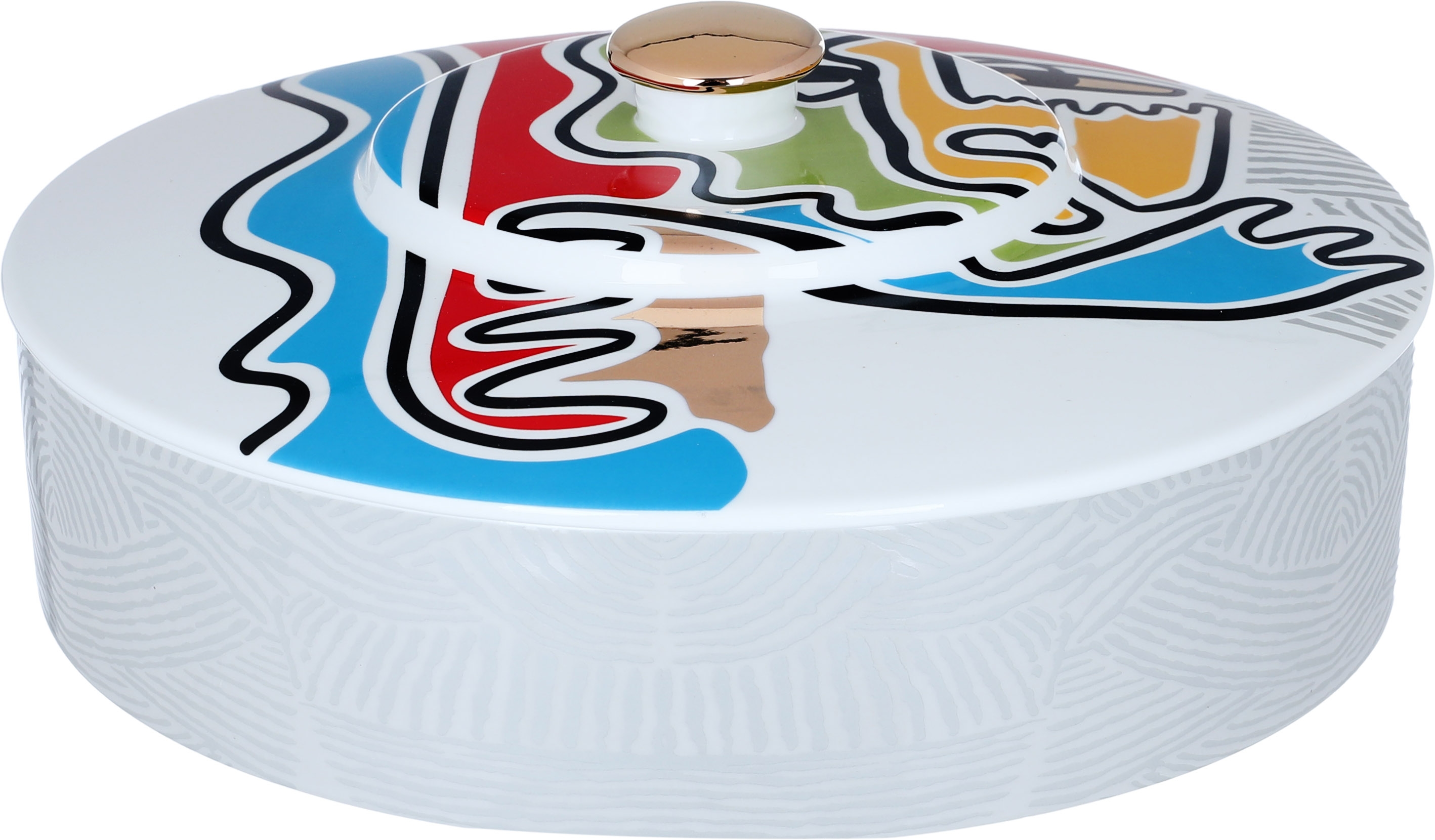 Al Saif Gallery porcelain serving tray with lid, 25 x 25 x 6 cm - white product image