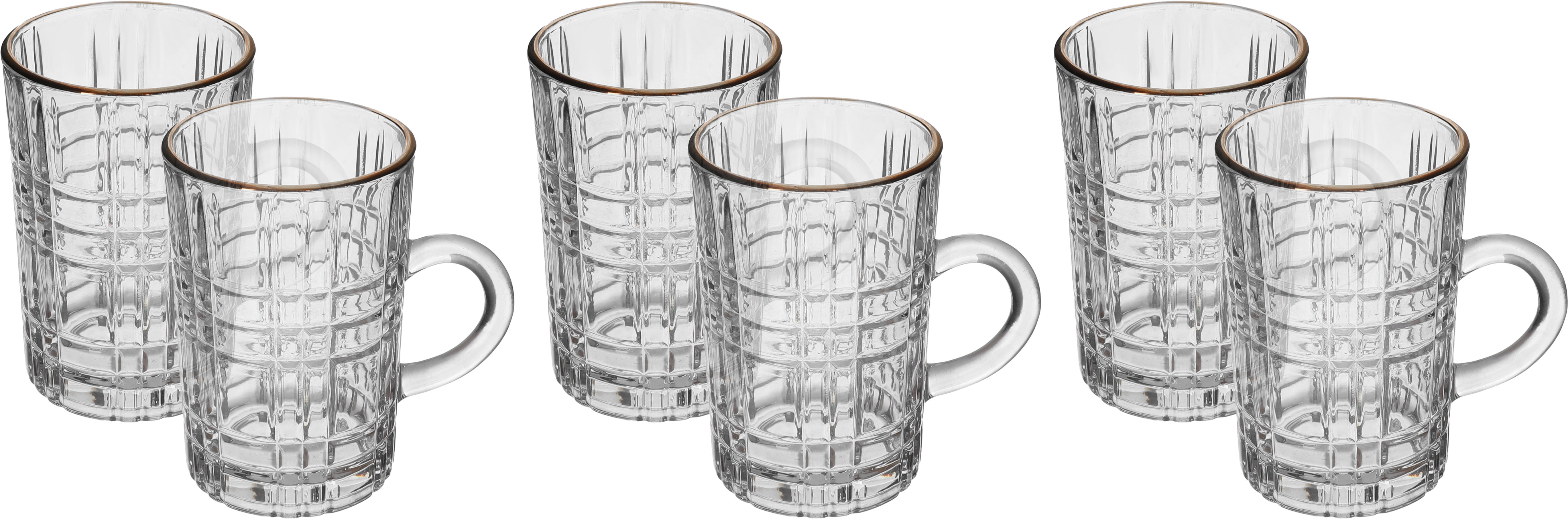 Al Saif Gallery Max Glass Tea Bialat Set, with Glass Handle, 6 Pieces - Transparent product image