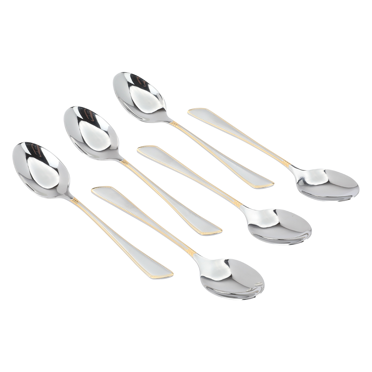 طقم ملاعق استيل السيف غاليري، 24 قطعة، نقش ذهبي - فضي product image 4