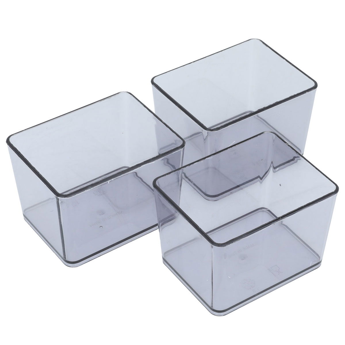 طقم علب تخزين بلاستيك السيف غاليري، بغطاء، 3 قطع - رمادي product image 2