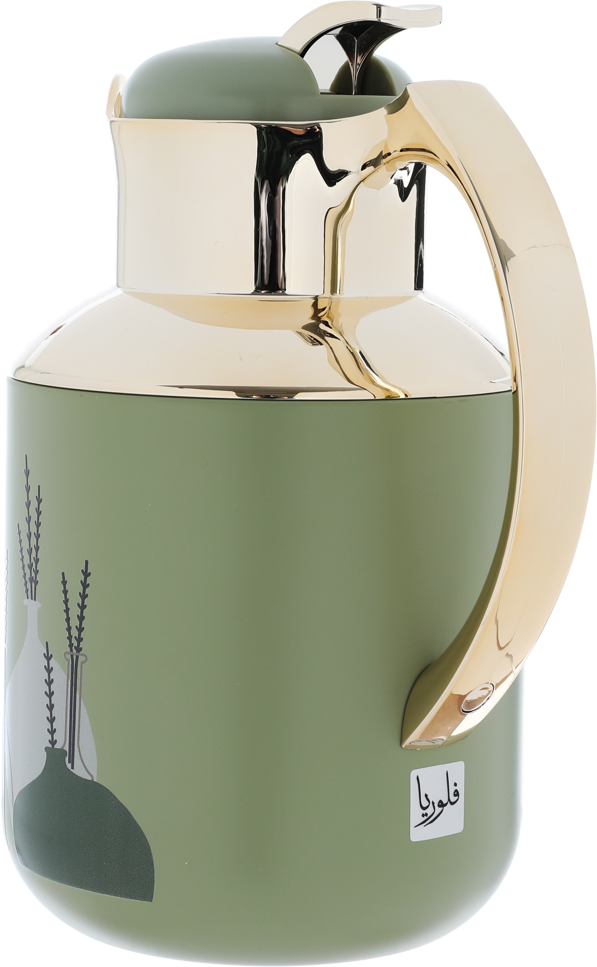 Al Saif Gallery Florya Pro thermos set, 1/0.5 liter, 2 pieces, thermal glass inner container, steel outer shell - light green product image 3