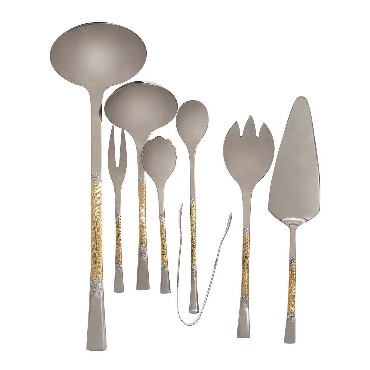 Al Saif Gallery steel spoon set with aluminum case, 72 pieces, gold-silver pattern product image 4