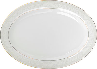 طقم تقديم سفرة بورسلان السيف غاليري، 86 قطعة - أبيض فضي product image 14