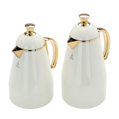Al Saif Gallery Ruwayda thermos set, 1 liter, thermal glass inner container, steel outer shell - beige product image 3