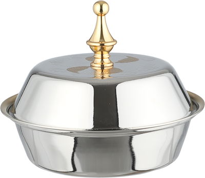 طقم تقديم تمرية اوتار استيل سيف بلص، 5 قطع، 26x16x2 سم - فضي ذهبي product image 6