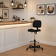 كرسي بار مودرن معدن، 115×45×60 سم، قاعدة قماش - اسود product image 1