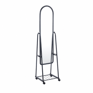 مراية ستاند زجاج، 158×48 سم، ستاند معدن - اسود product image 2