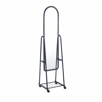 مراية ستاند زجاج، 158×48 سم، ستاند معدن - اسود product image 2