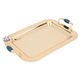 Al Saif Gallery Steel Toferia Set, 41x26x2.8 cm, 2 dates with blue lid, glass bowl, 4 pieces - gold product image 2
