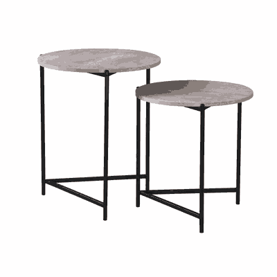 طقم طاولات خشب MDF و معدن، قطعتين - بني اسود product image 4