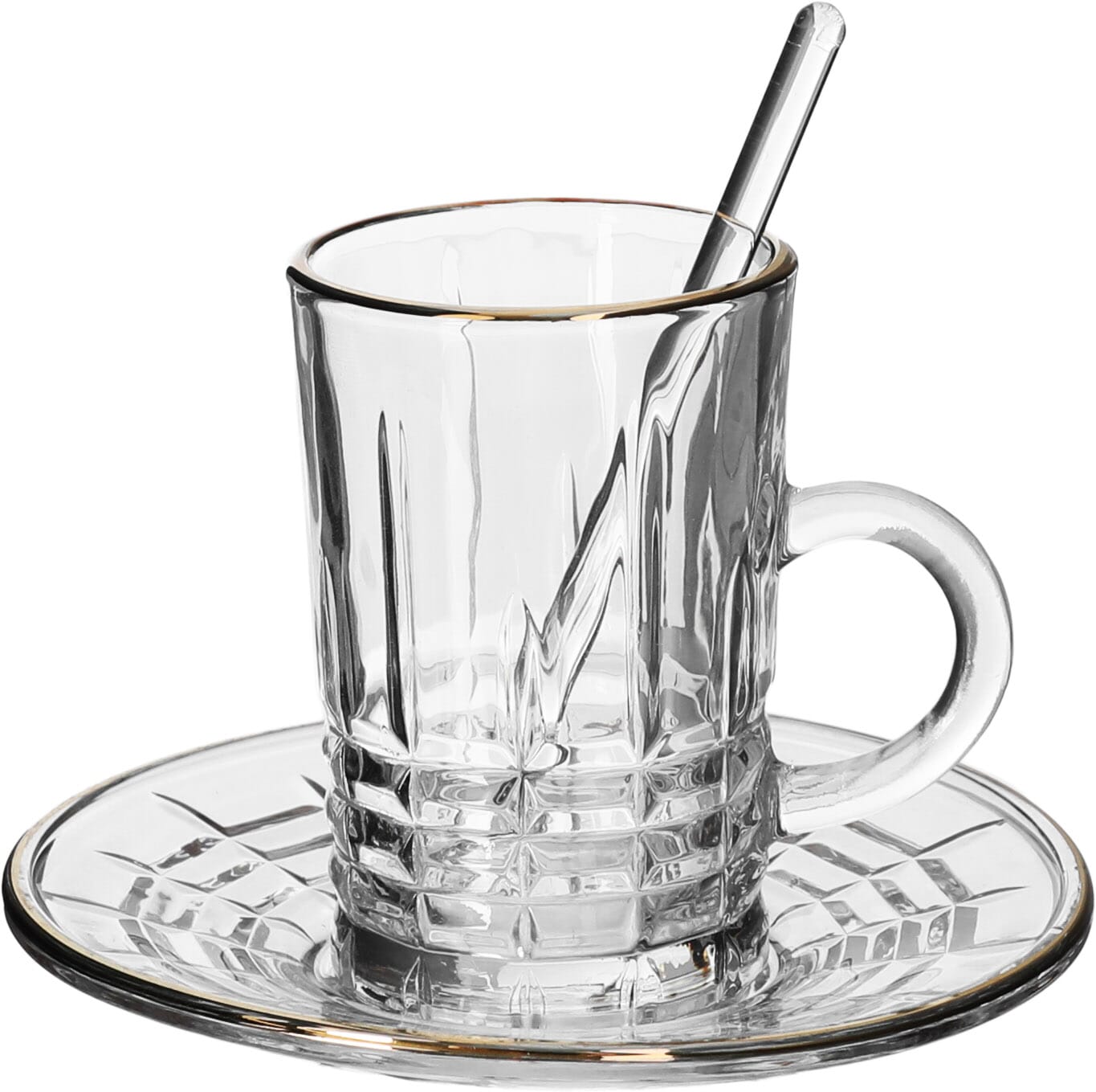 طقم تقديم بيالات شاي وقهوة زجاج السيف غاليري، 30 قطعة - شفاف product image 2
